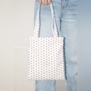 NWT Brandy Melville/John Galt Heart Tote Shoulder Bag Red White